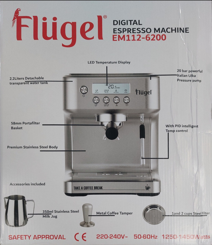 اسپرسوساز تمام استیل فلوگلFlugelمدل EM112-6200