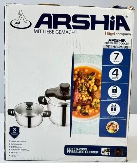 زودپز دوقلو کلیپسی استیل ۴ و ۷ لیتری عرشیا ARSHIA مدل ۲۹۹۹