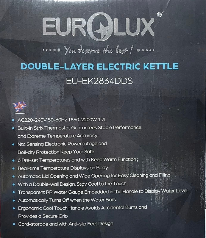 کتری برقی یورولوکس EUROLUX مدل EK2834DDS