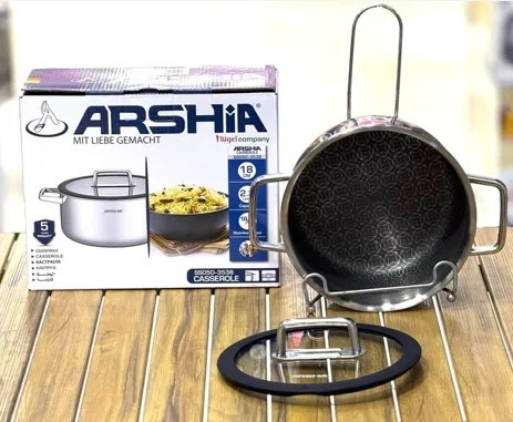 قابلمه استیل کف لیزری سایز 18 عرشیا ARSHIA مدل SS050-3538