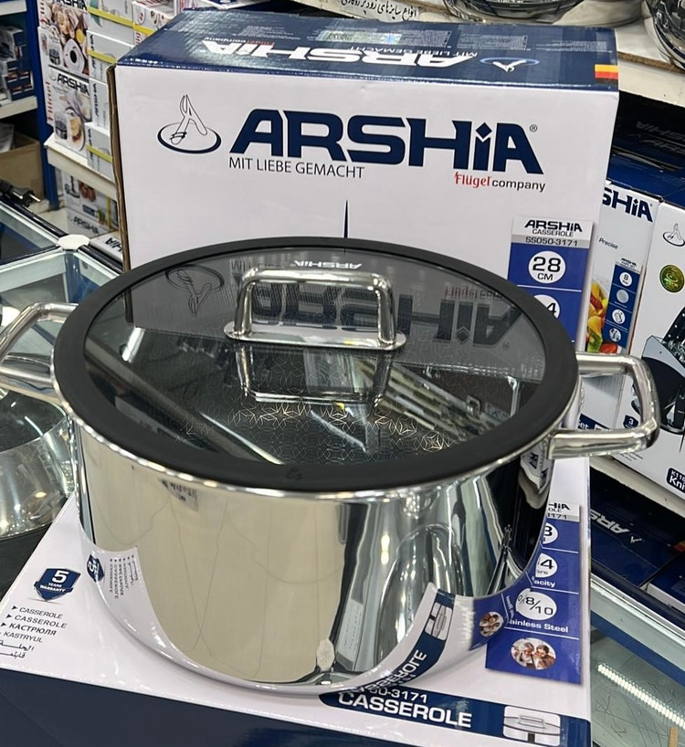 قابلمه استیل کف لیزری سایز 28 عرشیا ARSHIA مدل ss050-3171