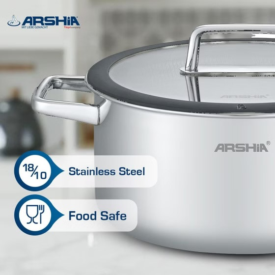 سرویس قابلمه 9 پارچه استیل کف لیزری عرشیا ARSHIA مدل SS050-3543