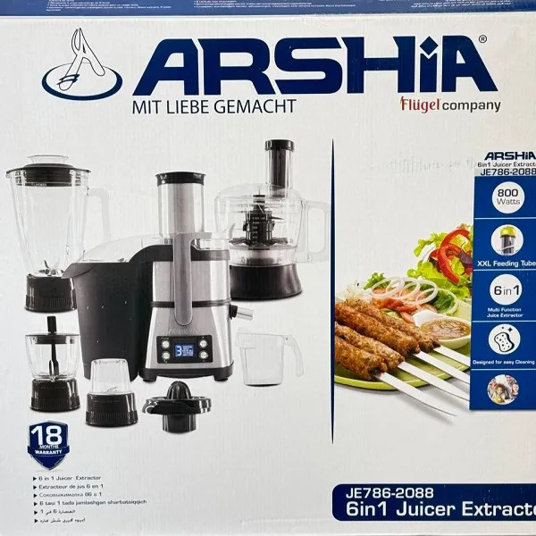 آبمیوه گیری و غذا ساز شش کاره عرشیا ARSHIA مدل JE786- 2088