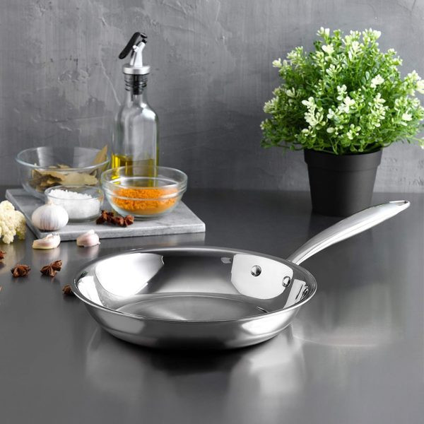 ماهی تابه استیل تک دسته بدون درب سایز 26 عرشیا Arshia مدل SS160 - 3566