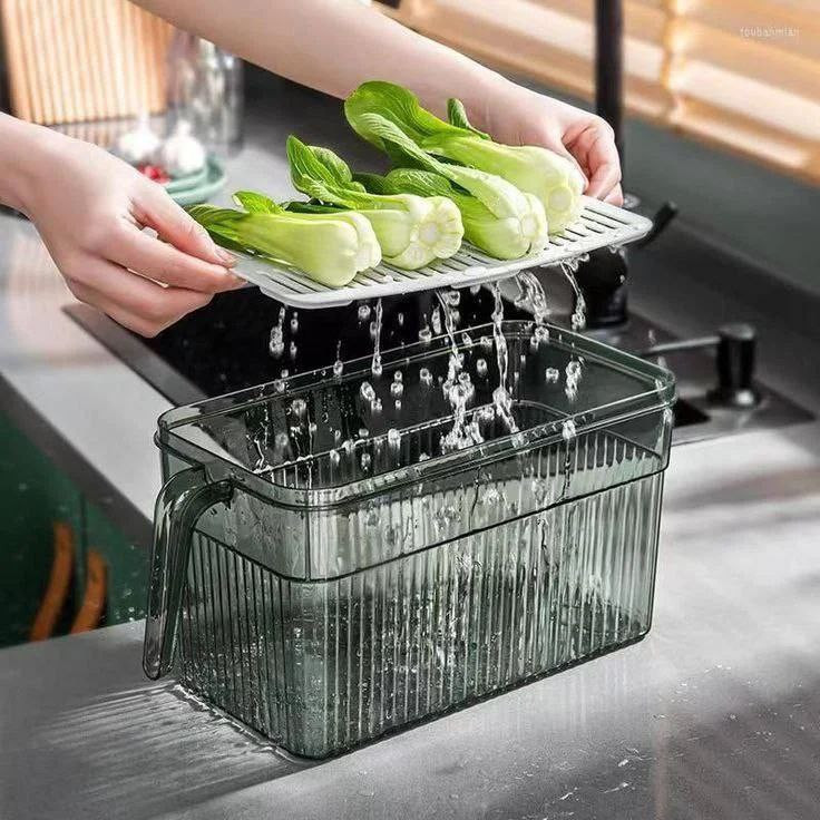 باکس نظم دهنده یخچال مستطیل دسته دار