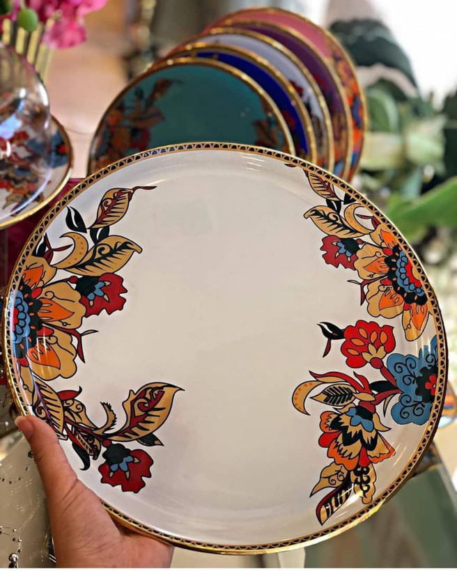 ست عصرانه خوری 6 رنگ طرح Lorena Asorti ( لورنا آسورتی ) برند Glore Glass
