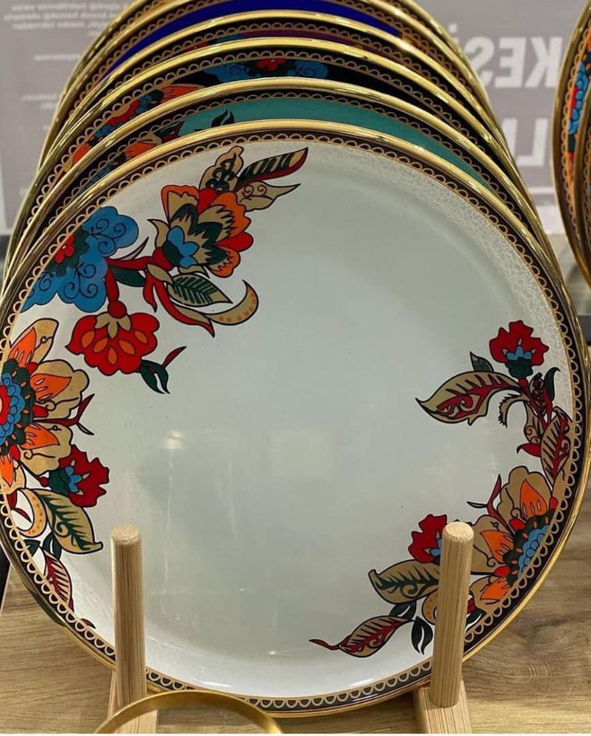 ست عصرانه خوری 6 رنگ طرح Lorena Asorti ( لورنا آسورتی ) برند Glore Glass