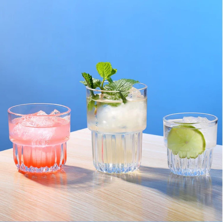 لیوان و نیم لیوان دو طبقه برند DELI GLASS