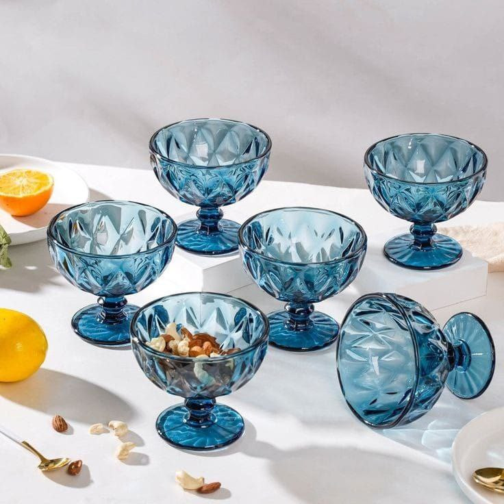 بستنی خوری ترک کریستالی رنگی ۴ عددی