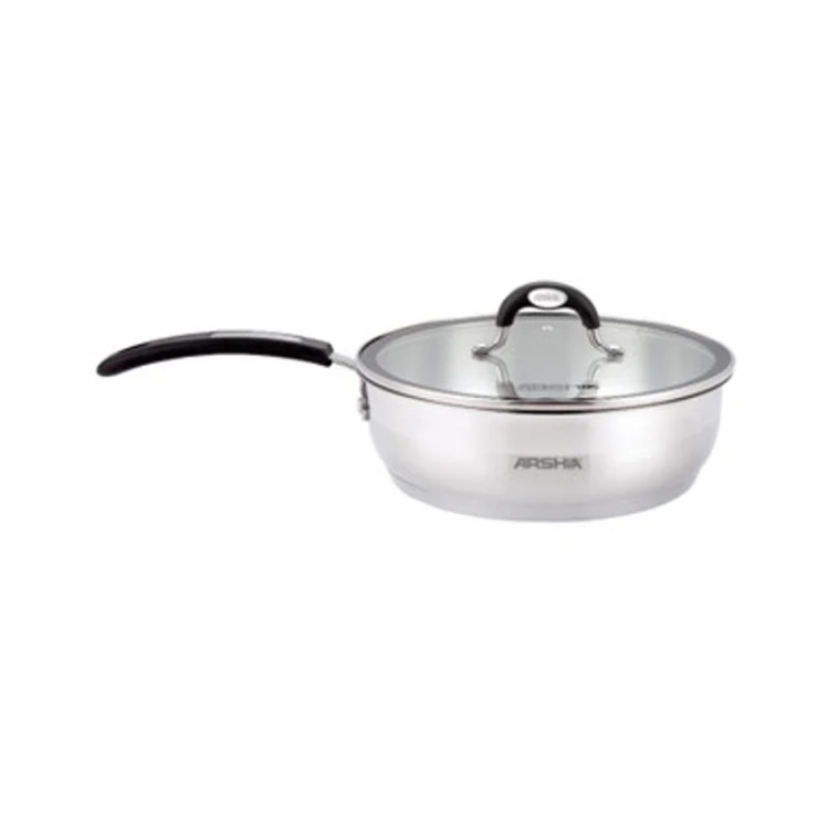 ماهیتابه تک دسته استیل دو درب ۲۴ سانت عرشیا ARSHIA مدل SS478- 3084