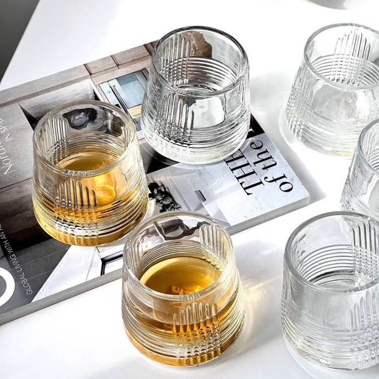 نیم لیوان چرخشی در دو طرح برند DELI GLASS