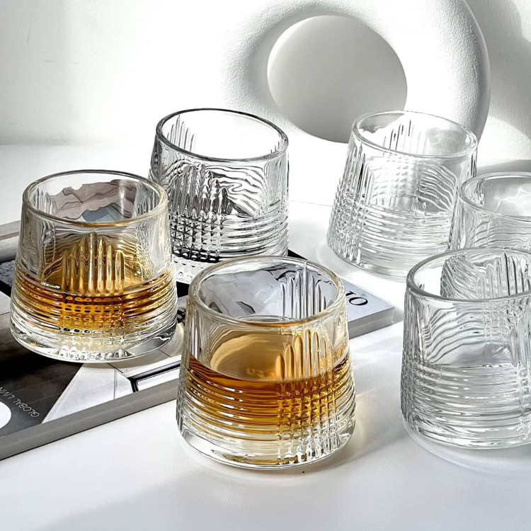 نیم لیوان چرخشی در دو طرح برند DELI GLASS