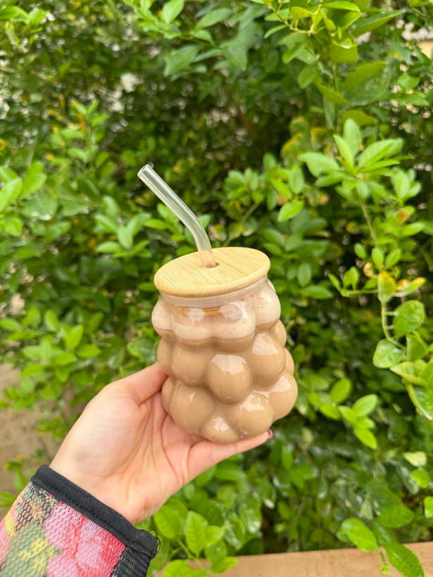لیوان اسموتی حبابی bubble