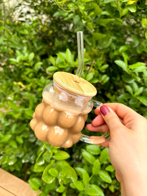 لیوان اسموتی حبابی bubble