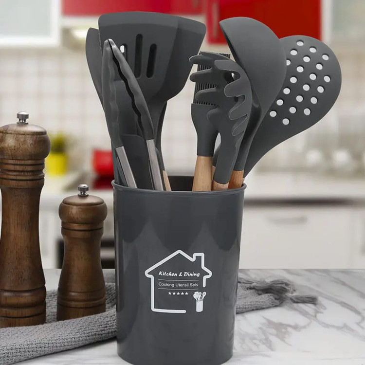 ست کفگیر ملاقه سیلیکونی 12 پارچه برند KITCHEN SIT