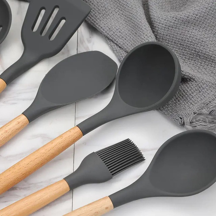 ست کفگیر ملاقه سیلیکونی 12 پارچه برند KITCHEN SIT