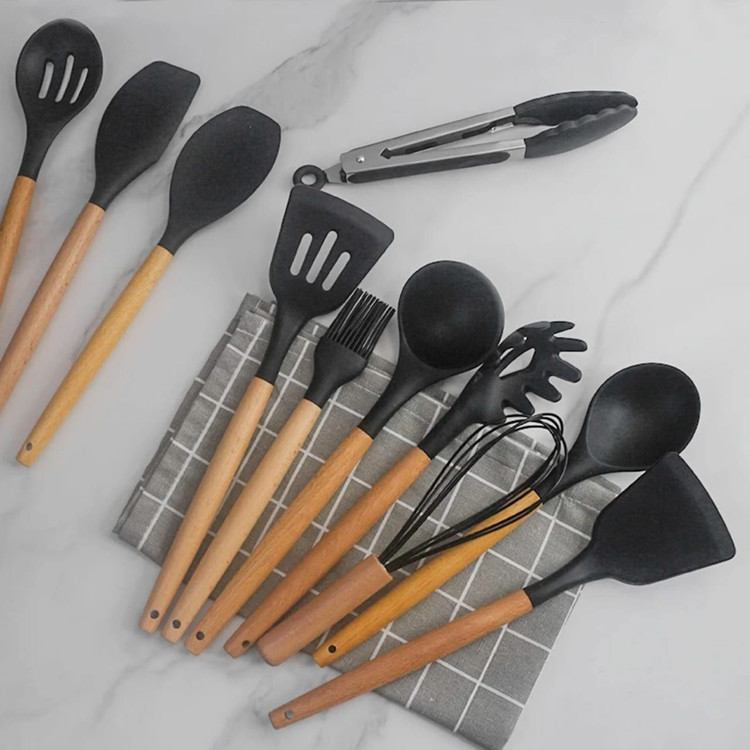 ست کفگیر ملاقه سیلیکونی 12 پارچه برند KITCHEN SIT