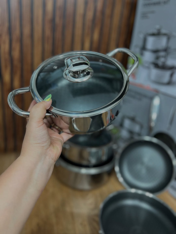 سرویس قابلمه 8 پارچه لیزری الماسی برند GIYOCA COOK
