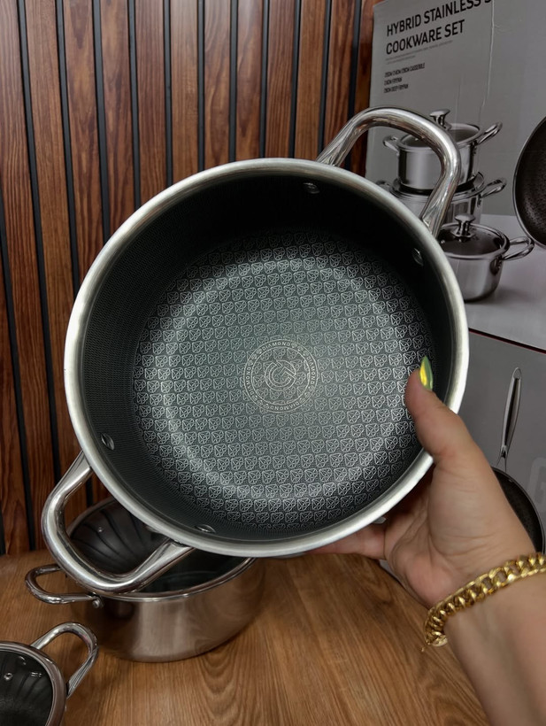 سرویس قابلمه 8 پارچه لیزری الماسی برند GIYOCA COOK