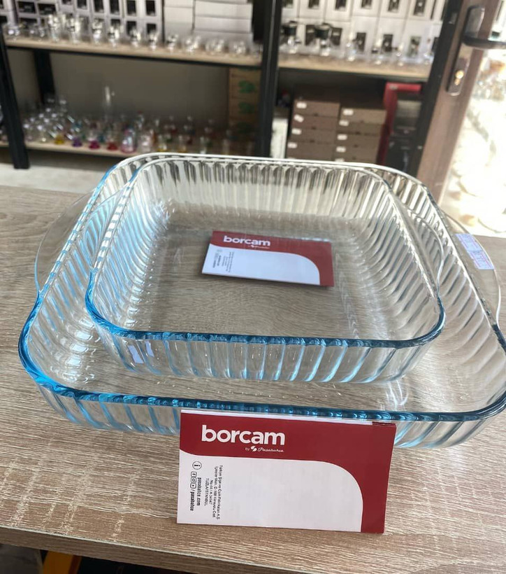 تابه پیرکس مربع جفتی طرح بورکام borcam برند Paşabahçe