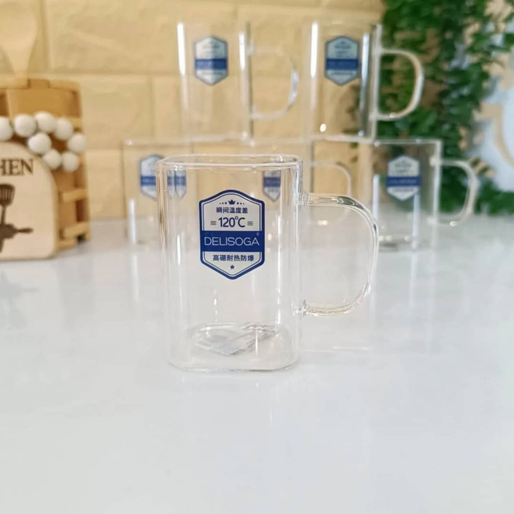 استکان پیرکس مربعی حجم 230 سی سی برند DeliGlass
