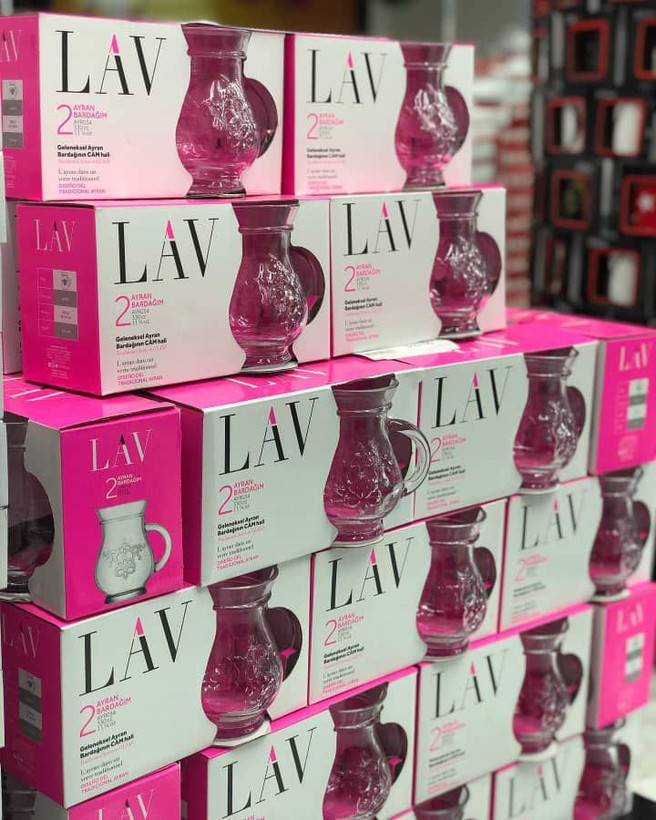 لیوان دوغ جفتی برند LAV