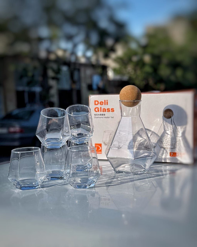 پارچ لیوان شش ضلعی برند Deli Glass