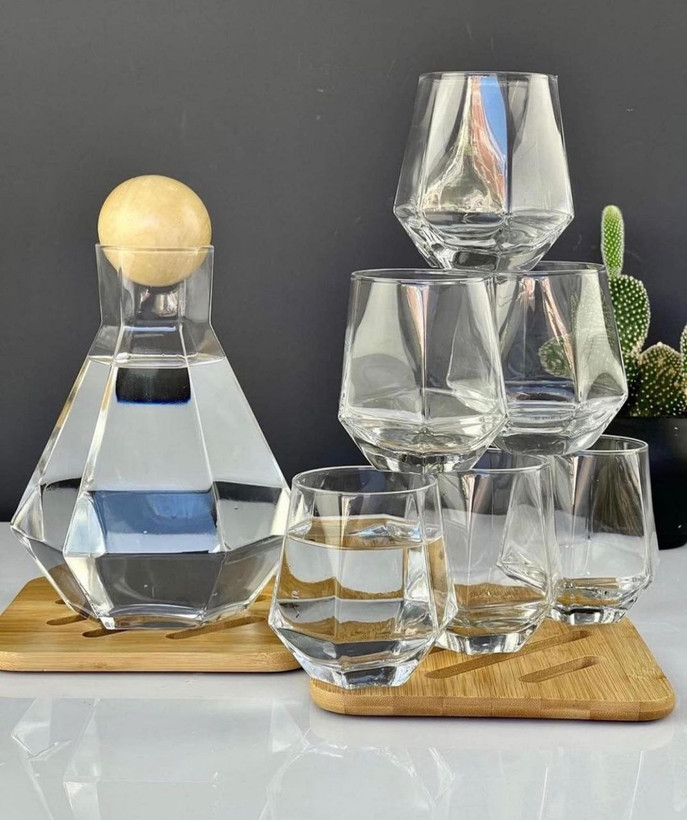 پارچ لیوان شش ضلعی برند Deli Glass