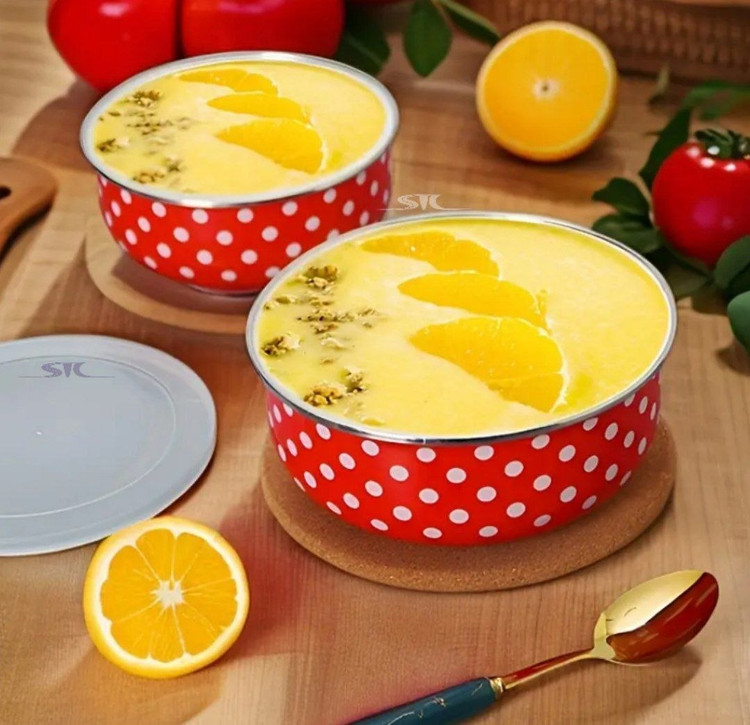ست ۵ تکه ظروف نگهدارنده لعابی خالدار