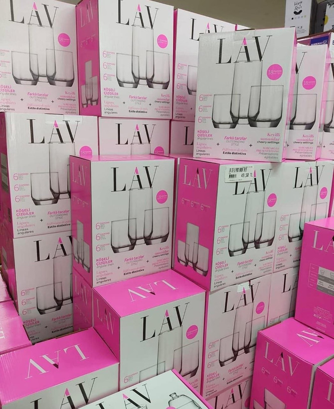 ست ۱۸ پارچه لیوان نیم لیوان و شات برند LAV