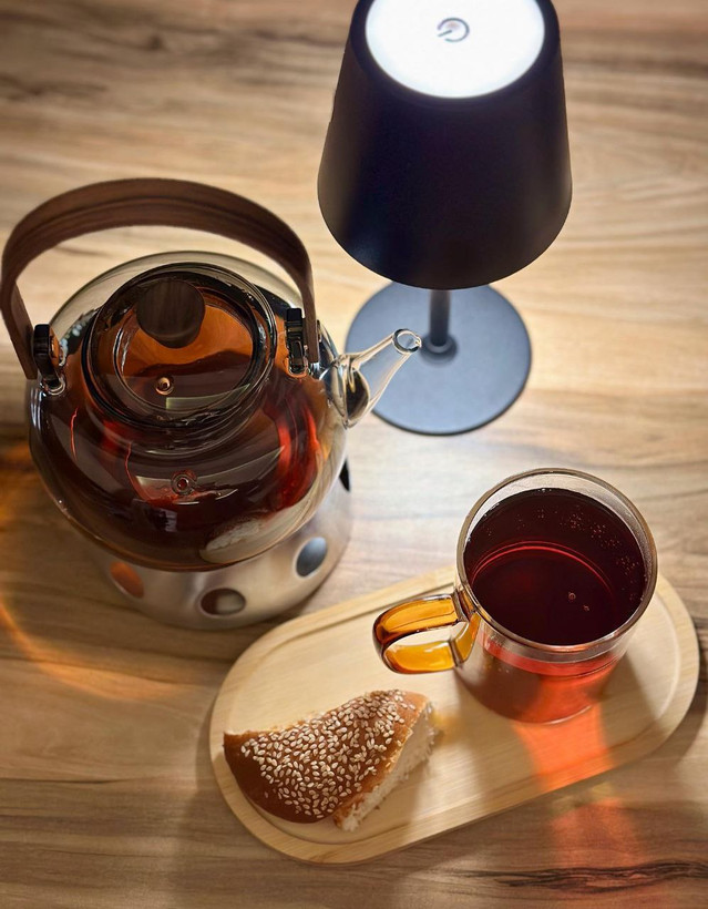 لیوان پیرکس دسته رنگی برند deli