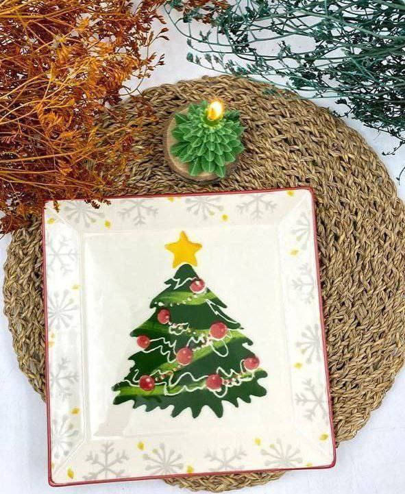 دیس و پیش دستی مربع طرح کریسمس