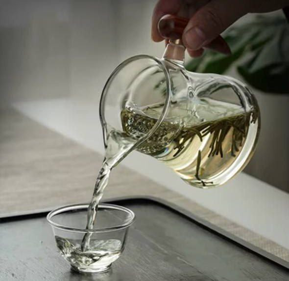 مینی پارچ پیرکس دسته چوبی