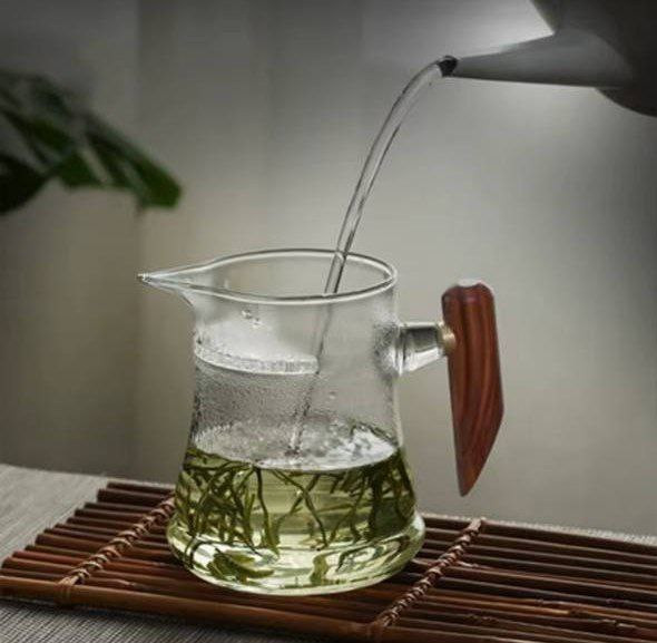 مینی پارچ پیرکس دسته چوبی