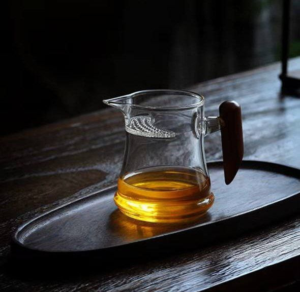 مینی پارچ پیرکس دسته چوبی