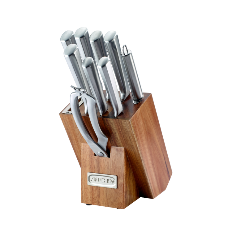 سرویس چاقو 10 تکه پایه چوبی عرشیا ARSHIA مدل KS112-3270