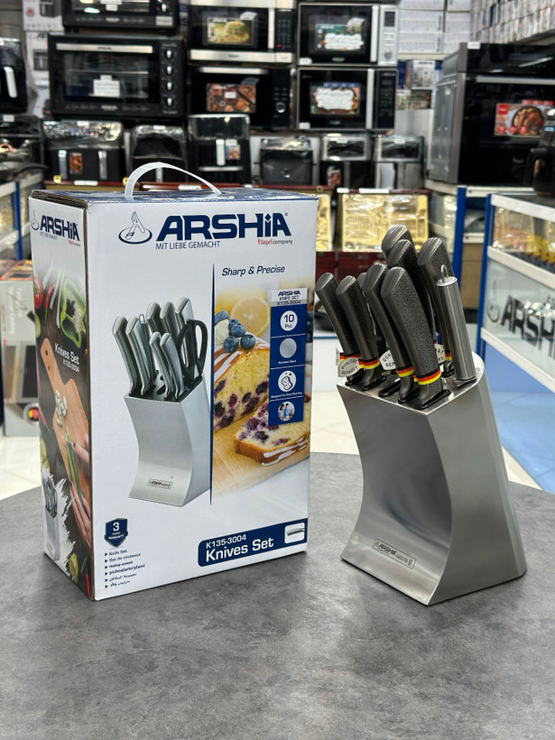 سرویس چاقو ۱۰ تکه استیل تیتانیوم عرشیا ARSHIA مدل K135-3003