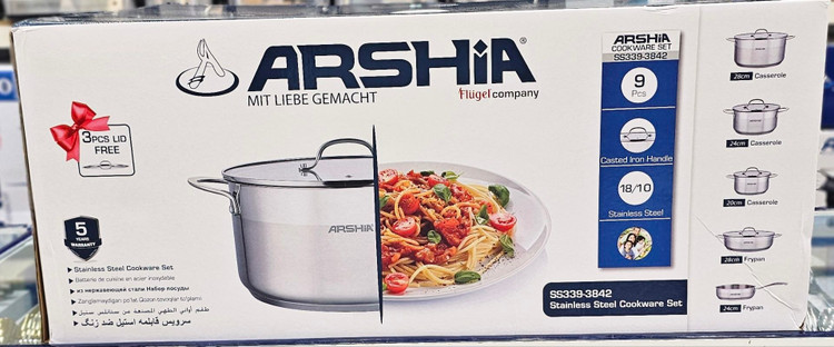 سرویس قابلمه ۹ پارچه عرشیا ARSHIA مدل SS339-3842