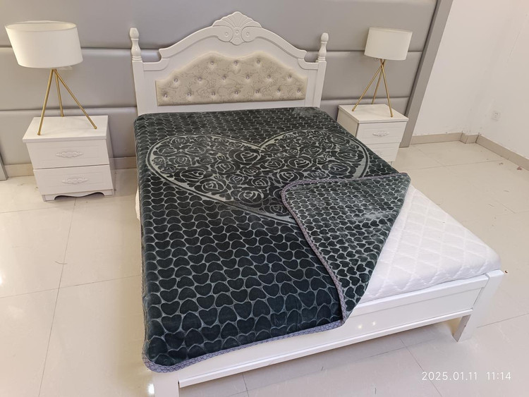 پتو دو نفره دو رو برجسته طرح قلبی