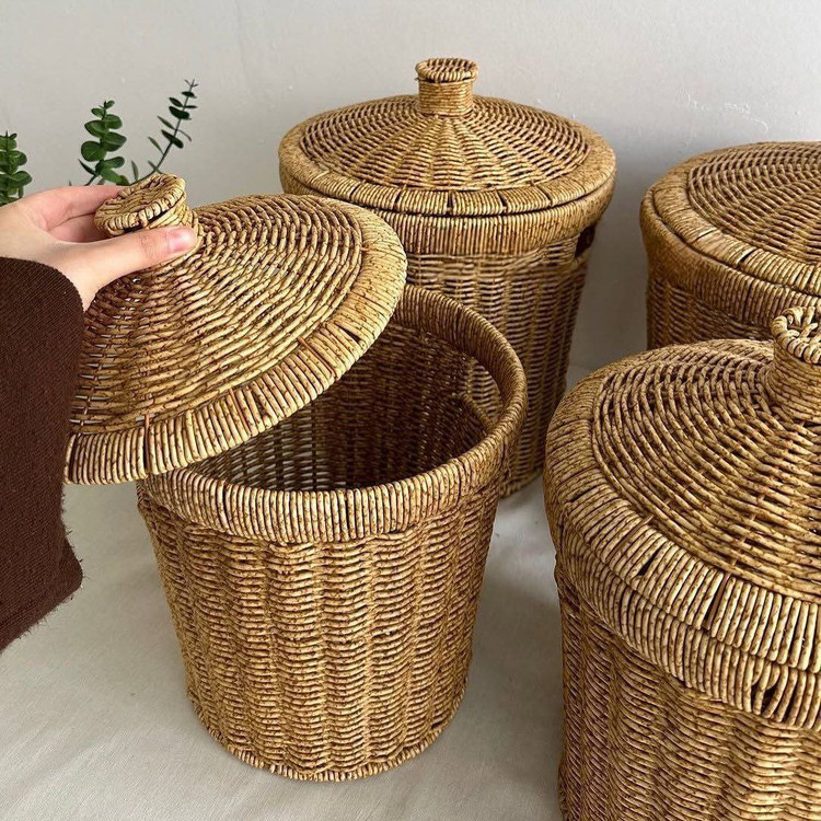 سبد حصیری سه سایزی لاندری حصیری