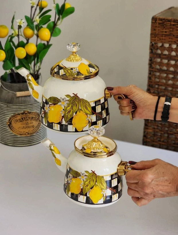 کتری قوری لیمو دو درب لعابی