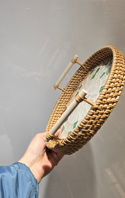 سینی حصیری دسته دار و بدون دسته سایز بزرگ