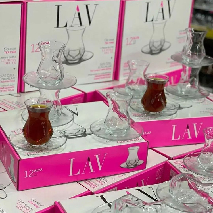 استکان نعلبکی چند ضلعی طرح Alya برند LAV