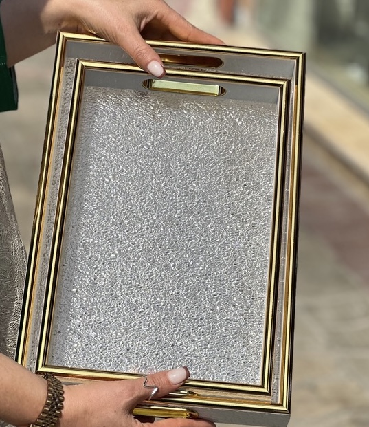 سینی اکرولیک جفتی دور چرم