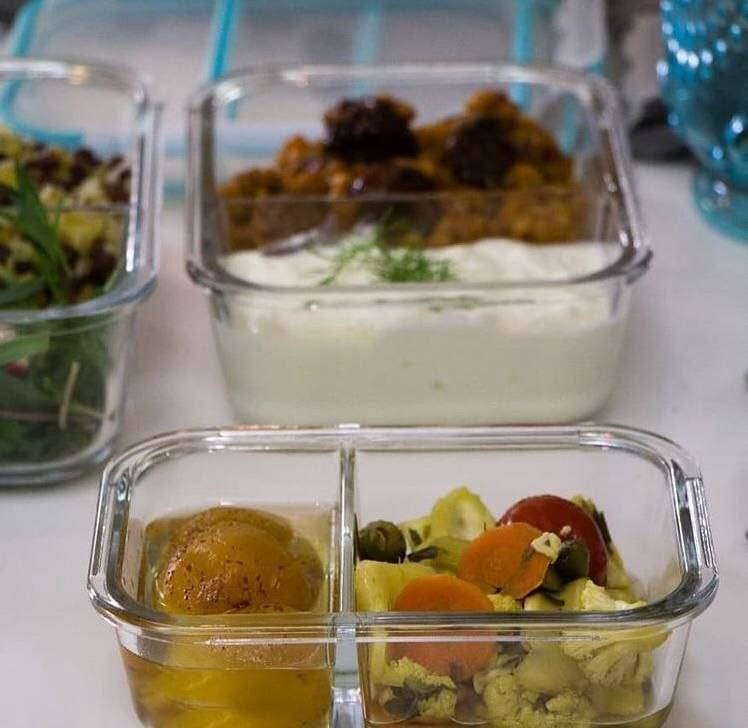 ظرف نگهدارنده دو خانه پیرکس سایز کوچک برند یونیک