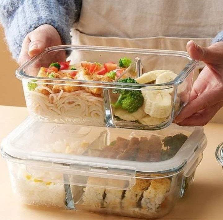 ظرف نگهدارنده دو خانه پیرکس سایز کوچک برند یونیک
