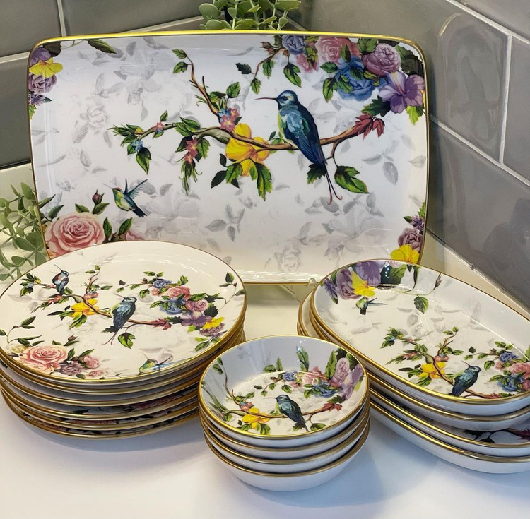 پلو خوری آبی و گنجشک برند GÖNÜL دو طرح SPRING / FLORES