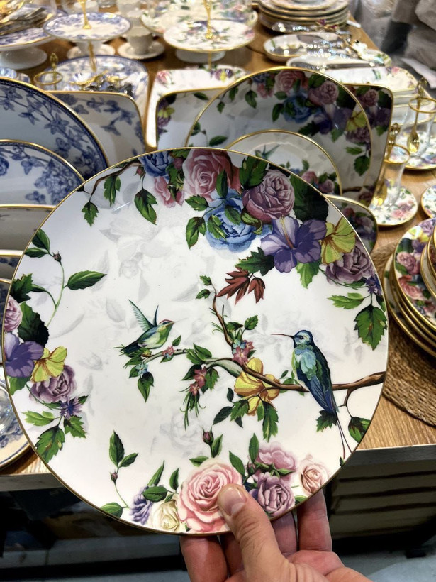 پلو خوری آبی و گنجشک برند GÖNÜL دو طرح SPRING / FLORES
