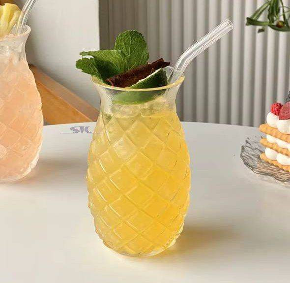 لیوان اسموتی بلور طرح آناناس