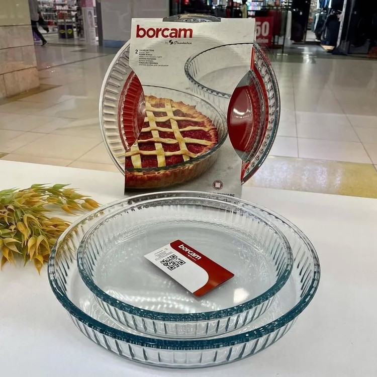 تابه پیرکس مربع و گرد جفتی طرح BORCAM برند PAŞABAHÇE